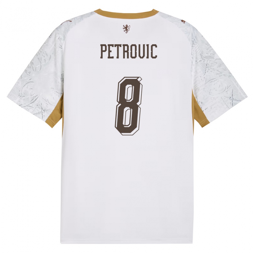 נשים צ'כיה Luka Petrovic #8 שמנת זהב אפור הרחק ג'רזי 26-28 חולצה קצרה