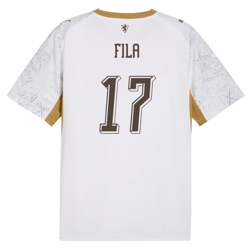 נשים צ'כיה Lukas Fila #17 שמנת זהב אפור הרחק ג'רזי 26-28 חולצה קצרה