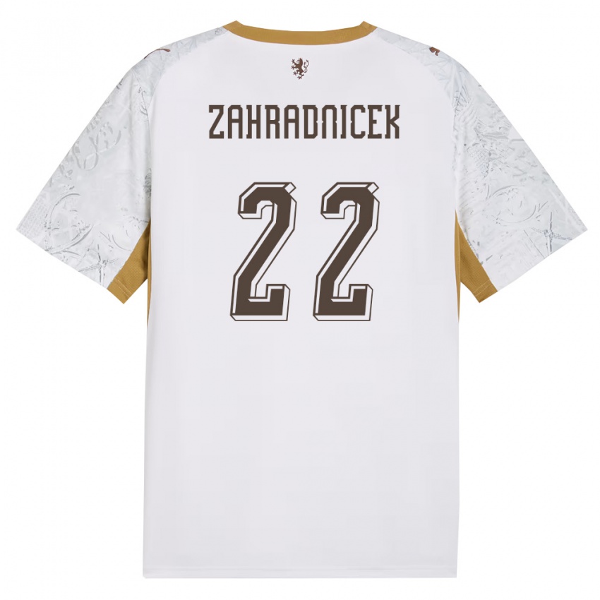 נשים צ'כיה Vaclav Zahradnicek #22 שמנת זהב אפור הרחק ג'רזי 26-28 חולצה קצרה