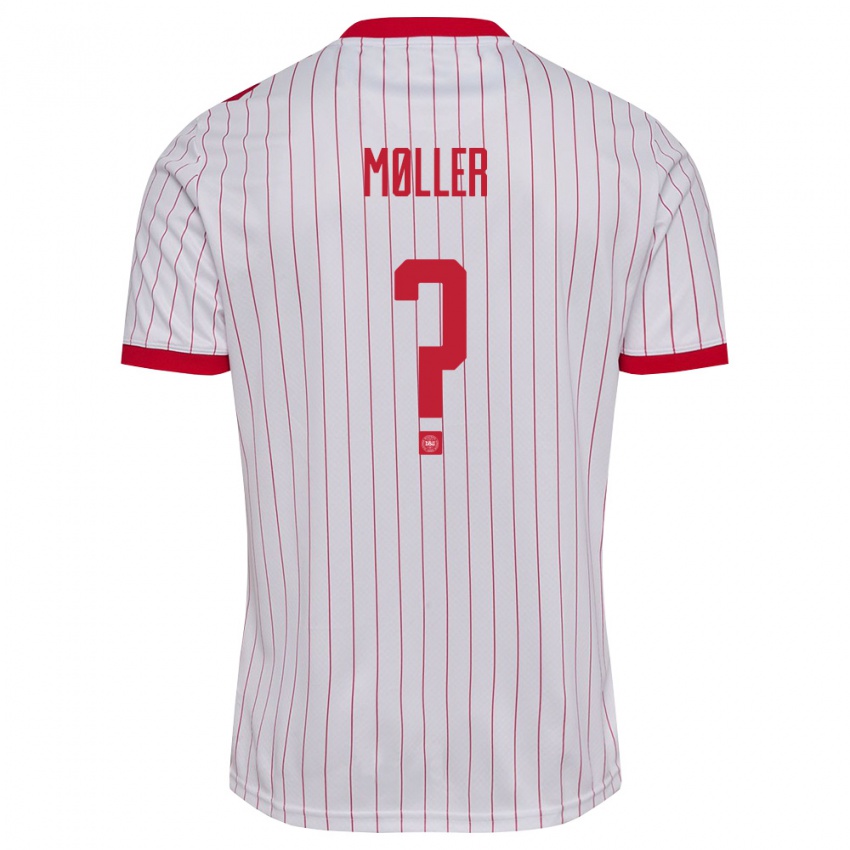 נשים דנמרק Valdemar Møller #0 לבן אדום הרחק ג'רזי 26-28 חולצה קצרה