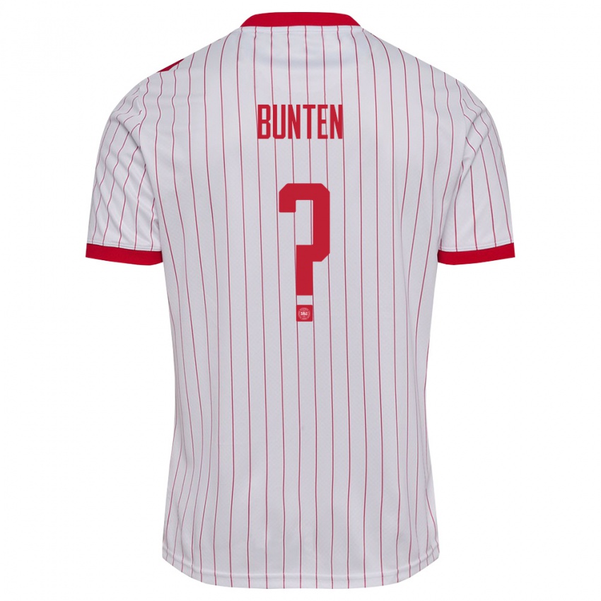 נשים דנמרק Frederik Bunten #0 לבן אדום הרחק ג'רזי 26-28 חולצה קצרה
