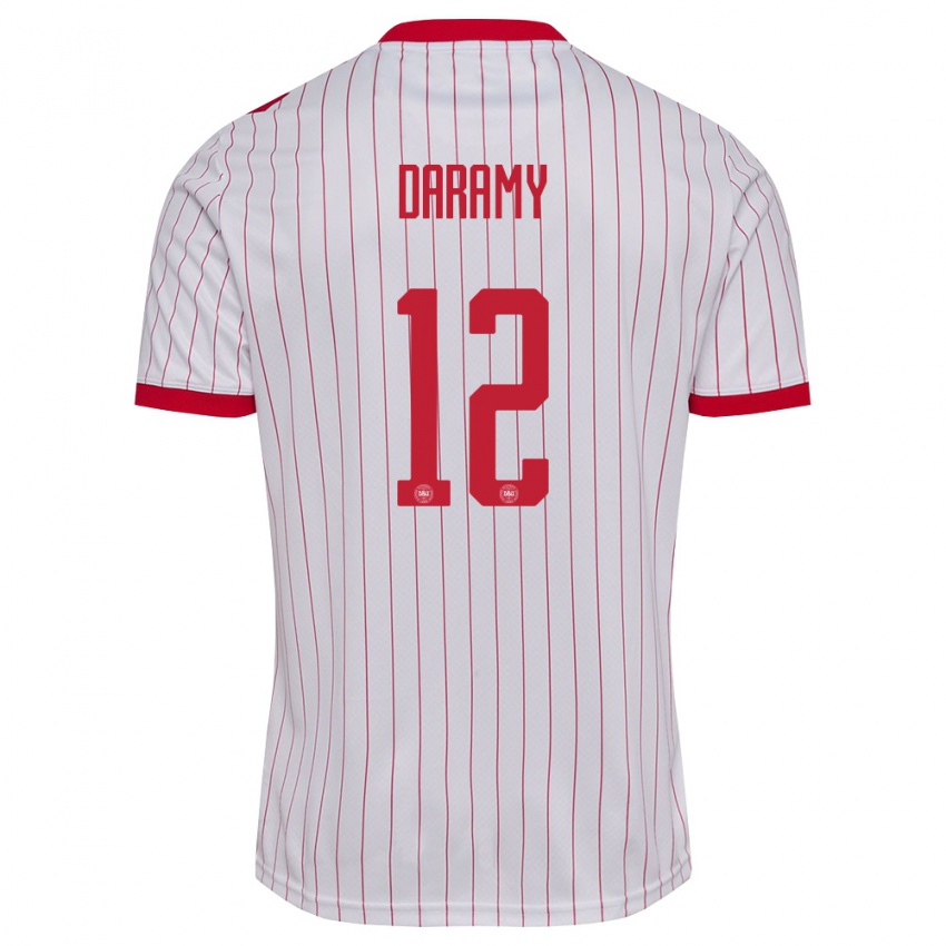 נשים דנמרק Abdul Daramy #12 לבן אדום הרחק ג'רזי 26-28 חולצה קצרה