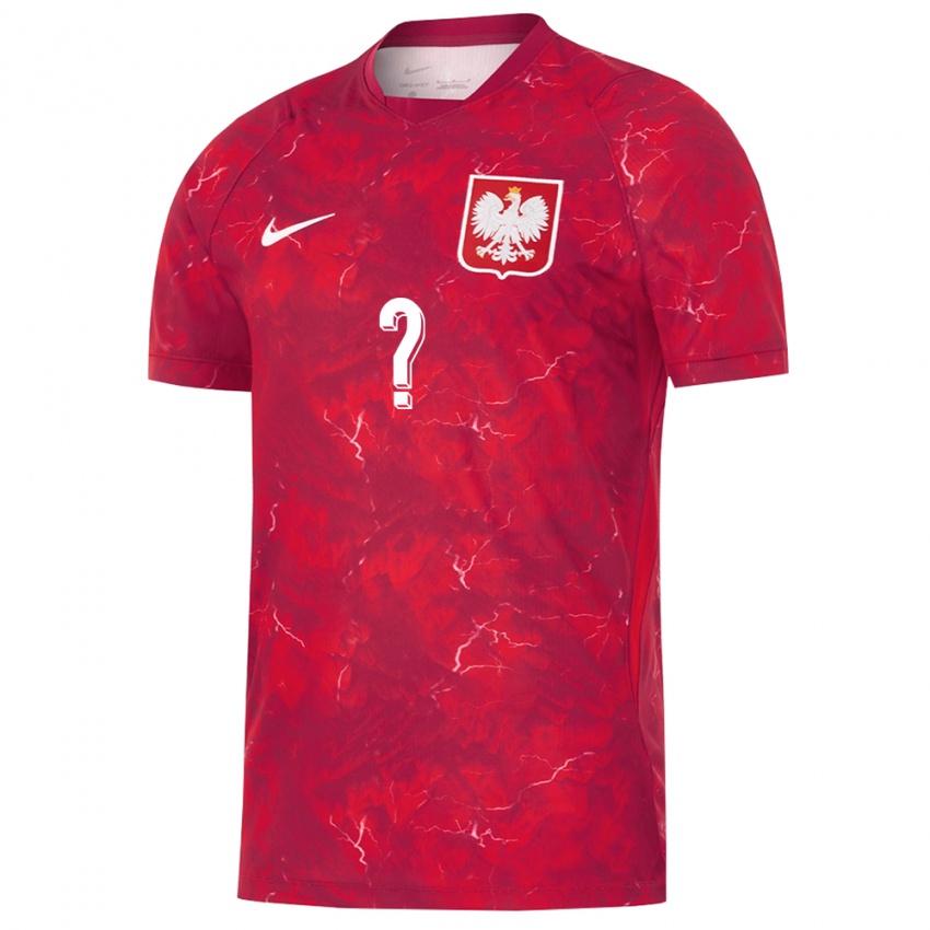 נשים פולין Marcel Frankowicz #0 אדום לבן הרחק ג'רזי 26-28 חולצה קצרה