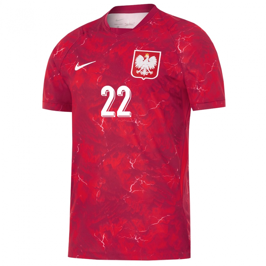 נשים פולין קורנל מישיור #22 אדום לבן הרחק ג'רזי 26-28 חולצה קצרה