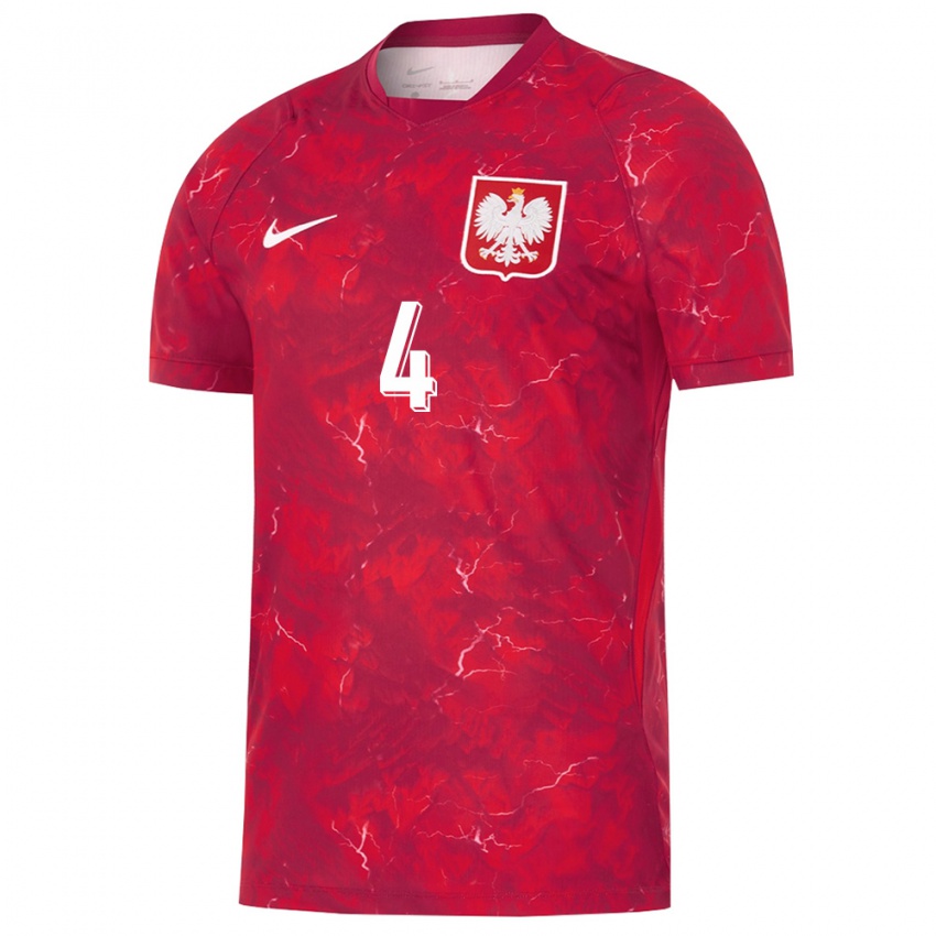 נשים פולין תומאש קדזיורה #4 אדום לבן הרחק ג'רזי 26-28 חולצה קצרה