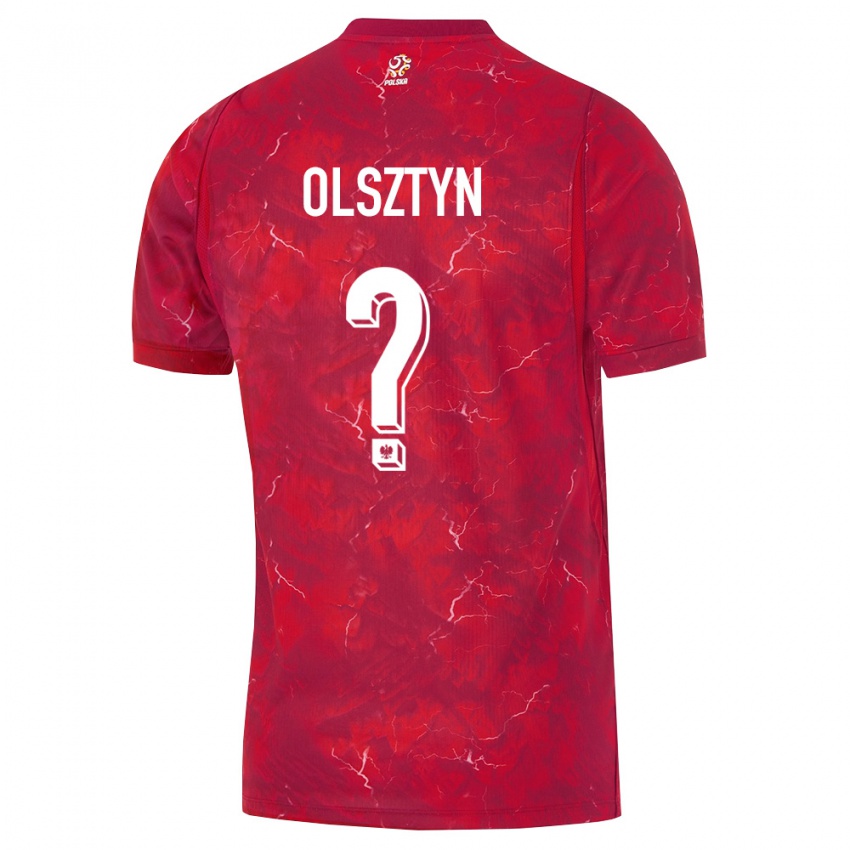 נשים פולין Aleks Olsztyn #0 אדום לבן הרחק ג'רזי 26-28 חולצה קצרה