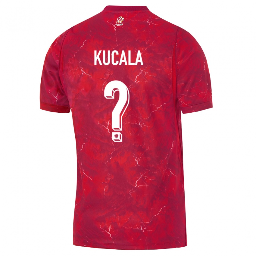 נשים פולין Michał Kucała #0 אדום לבן הרחק ג'רזי 26-28 חולצה קצרה