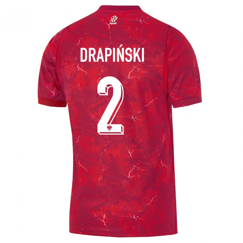 נשים פולין איגור דראפינסקי #2 אדום לבן הרחק ג'רזי 26-28 חולצה קצרה