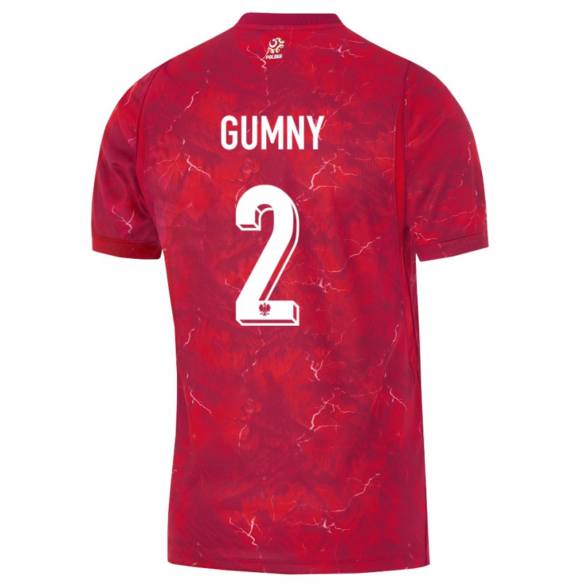 נשים פולין רוברט גומני #2 אדום לבן הרחק ג'רזי 26-28 חולצה קצרה