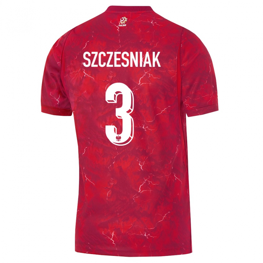 נשים פולין קריספין שצ'שניאק #3 אדום לבן הרחק ג'רזי 26-28 חולצה קצרה