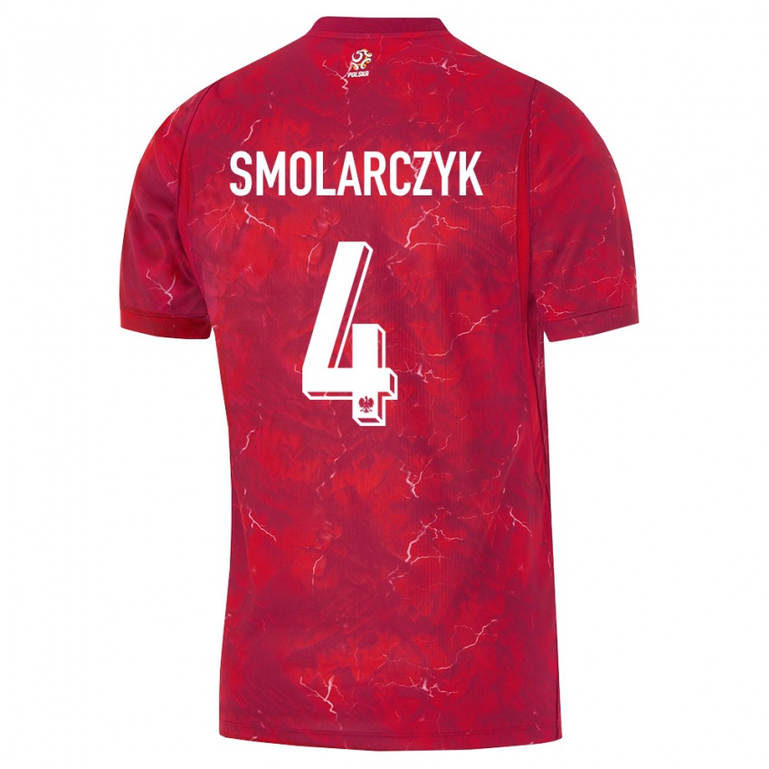 נשים פולין בארטולומי סמולרצ'יק #4 אדום לבן הרחק ג'רזי 26-28 חולצה קצרה