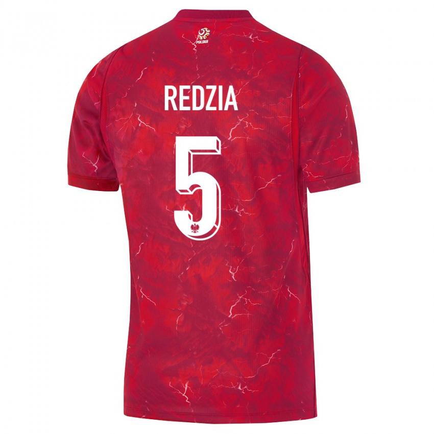 נשים פולין אנה רדזיה #5 אדום לבן הרחק ג'רזי 26-28 חולצה קצרה