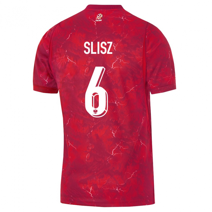 נשים פולין ברטוש סליש #6 אדום לבן הרחק ג'רזי 26-28 חולצה קצרה