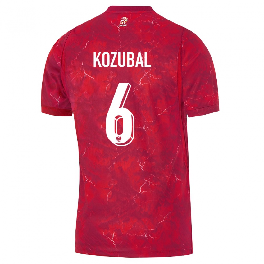 נשים פולין אנטוני קוזובל #6 אדום לבן הרחק ג'רזי 26-28 חולצה קצרה