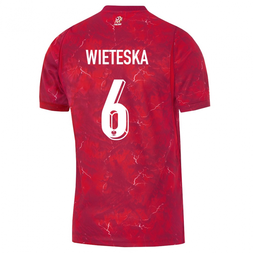 נשים פולין מתאוש וייטסקה #6 אדום לבן הרחק ג'רזי 26-28 חולצה קצרה