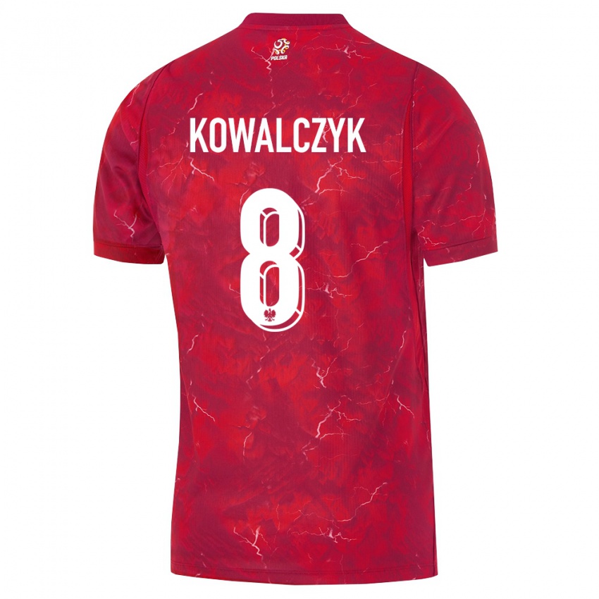 נשים פולין מטאוש קובלצ'יק #8 אדום לבן הרחק ג'רזי 26-28 חולצה קצרה