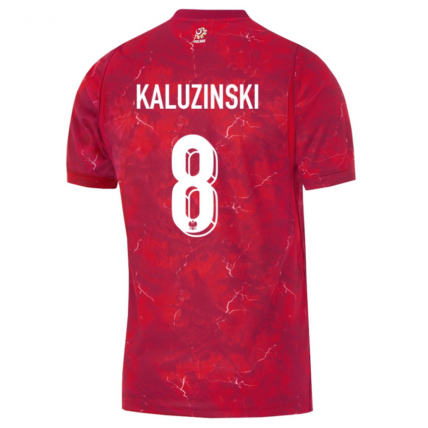 נשים פולין ג׳אקוב קלוצינסקי #8 אדום לבן הרחק ג'רזי 26-28 חולצה קצרה