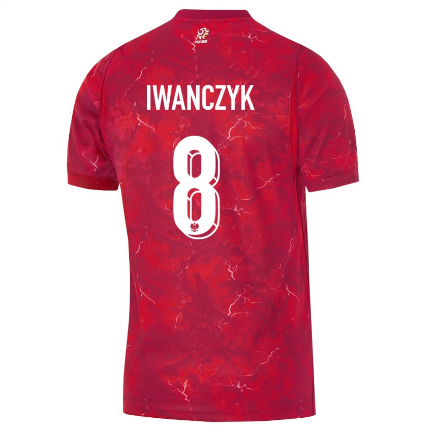 נשים פולין אלכסנדר איוונצ׳יק #8 אדום לבן הרחק ג'רזי 26-28 חולצה קצרה