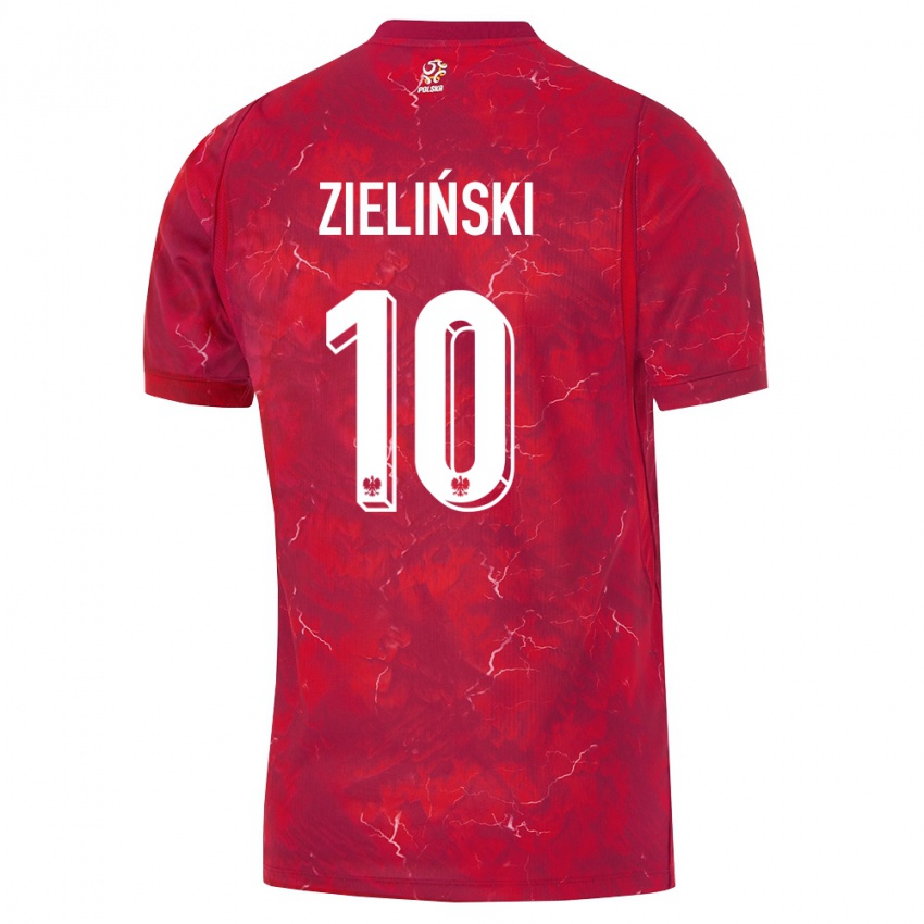 נשים פולין פיוטר ז'יילינסקיכדורגלן #10 אדום לבן הרחק ג'רזי 26-28 חולצה קצרה