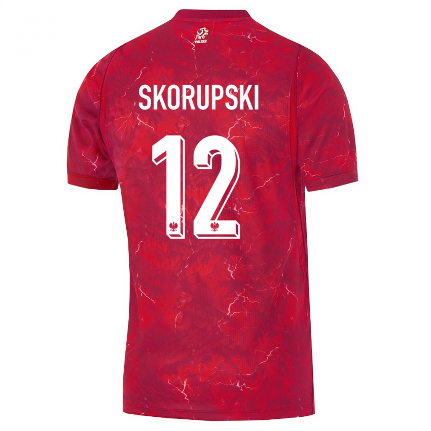 נשים פולין לוקאש סקורופסקי #12 אדום לבן הרחק ג'רזי 26-28 חולצה קצרה