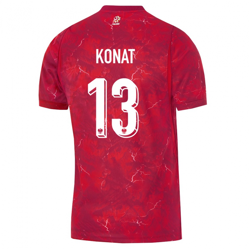 נשים פולין קטרזינה קונאט #13 אדום לבן הרחק ג'רזי 26-28 חולצה קצרה