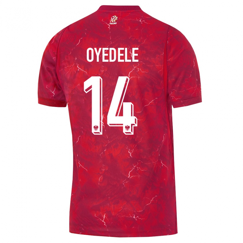 נשים פולין מקסימיליאן אוידלה #14 אדום לבן הרחק ג'רזי 26-28 חולצה קצרה