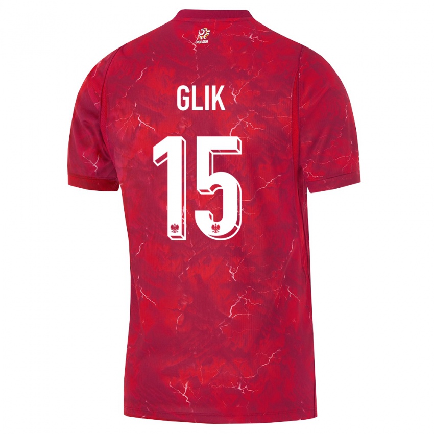 נשים פולין קמיל גליק #15 אדום לבן הרחק ג'רזי 26-28 חולצה קצרה