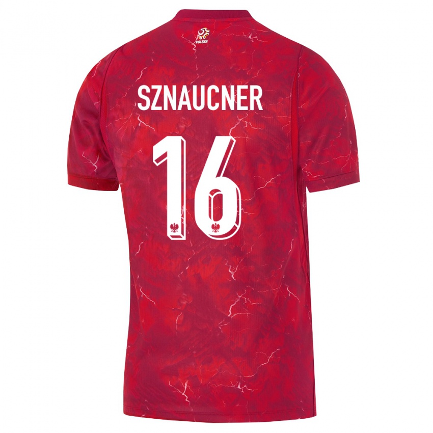 נשים פולין מקסימיליאן שנאוצנר #16 אדום לבן הרחק ג'רזי 26-28 חולצה קצרה