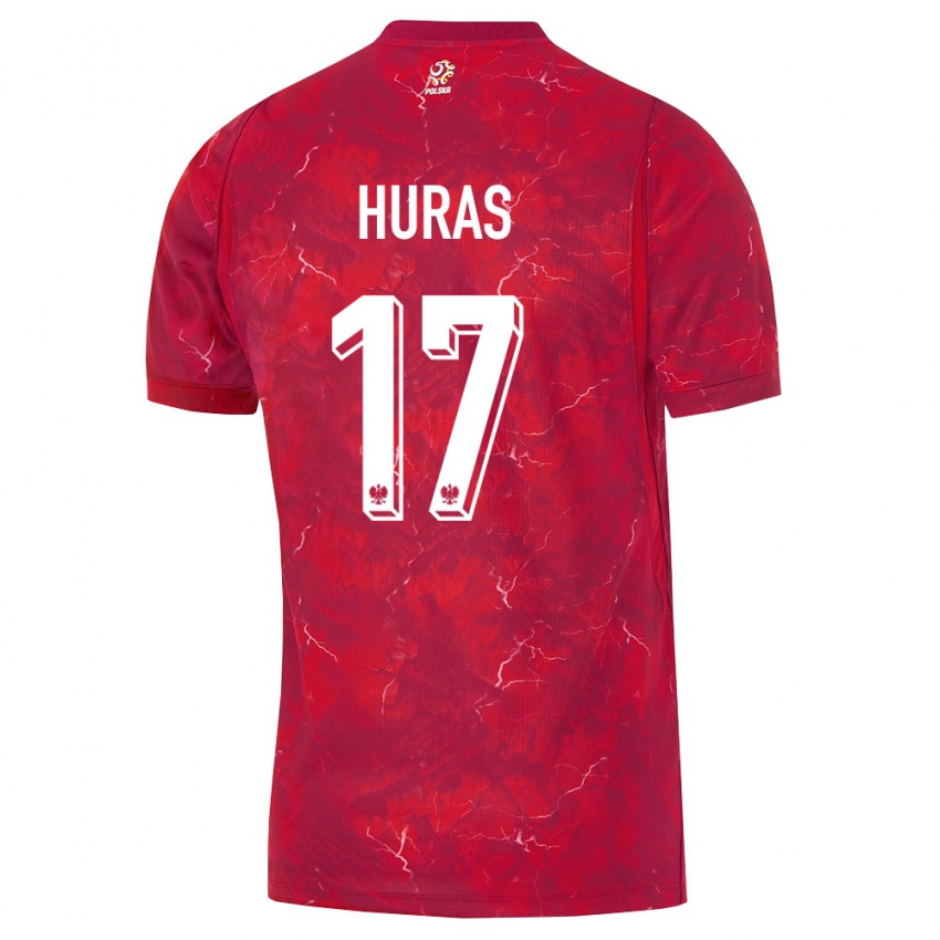 נשים פולין מייק חורס #17 אדום לבן הרחק ג'רזי 26-28 חולצה קצרה