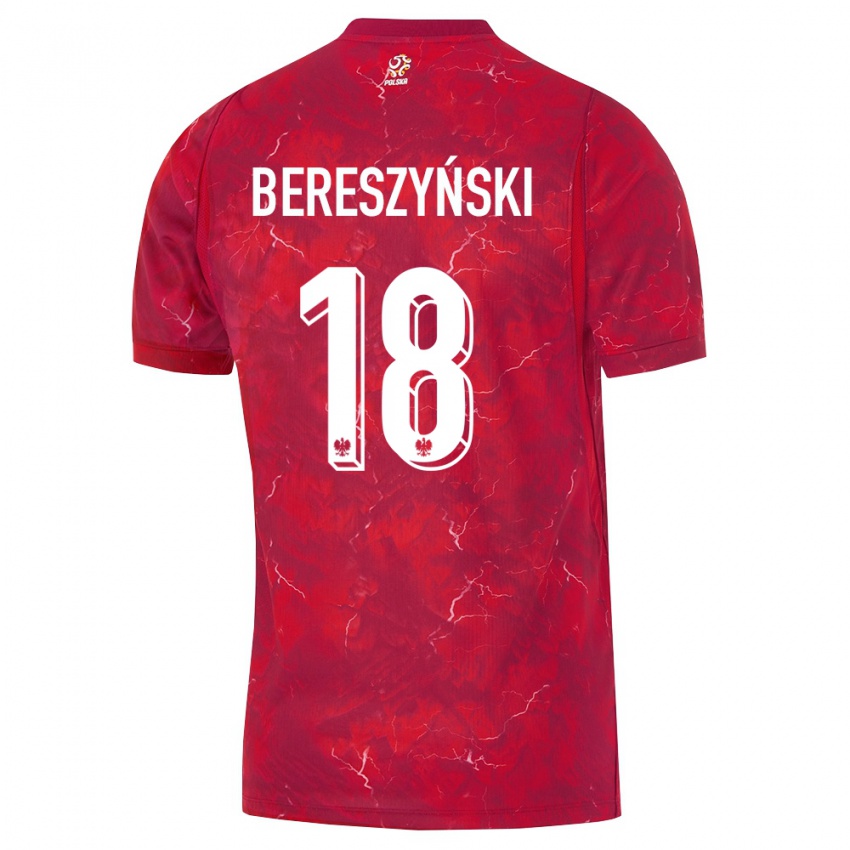 נשים פולין ברטוש ברשינסקי #18 אדום לבן הרחק ג'רזי 26-28 חולצה קצרה