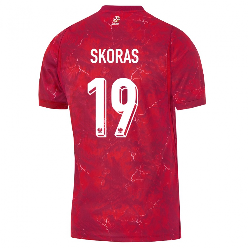 נשים פולין מיכל סקוראש #19 אדום לבן הרחק ג'רזי 26-28 חולצה קצרה