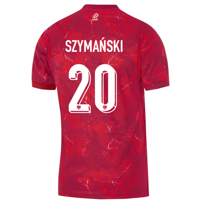 נשים פולין סבסטיאן שימאנסקי #20 אדום לבן הרחק ג'רזי 26-28 חולצה קצרה