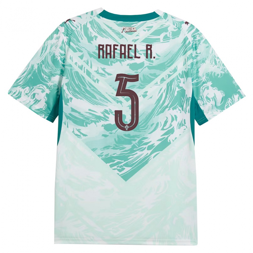 נשים פורטוגל Rafa Rodrigues #5 כחול שמיים לבן ירוק הרחק ג'רזי 26-28 חולצה קצרה