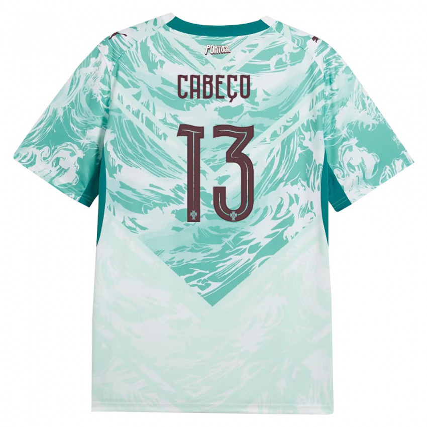 נשים פורטוגל Pedro Cabeço #13 כחול שמיים לבן ירוק הרחק ג'רזי 26-28 חולצה קצרה