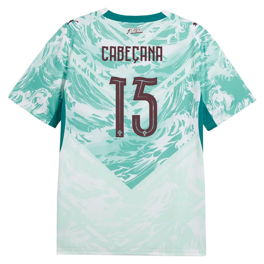 נשים פורטוגל Francisco Cabeçana #15 כחול שמיים לבן ירוק הרחק ג'רזי 26-28 חולצה קצרה