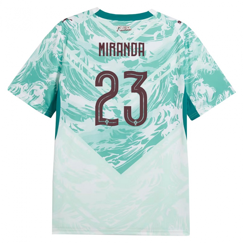 נשים פורטוגל João Miranda #23 כחול שמיים לבן ירוק הרחק ג'רזי 26-28 חולצה קצרה