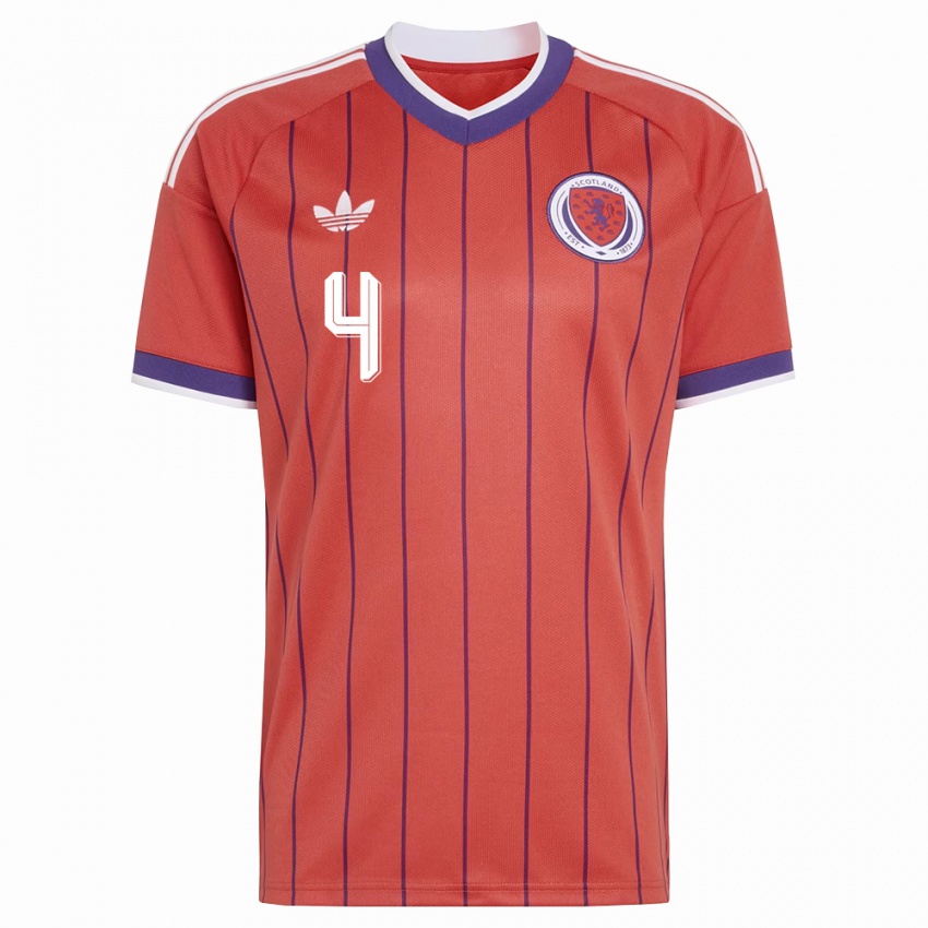 נשים סקוטלנד רייצ'ל קורסי #4 כתום סגול הרחק ג'רזי 26-28 חולצה קצרה