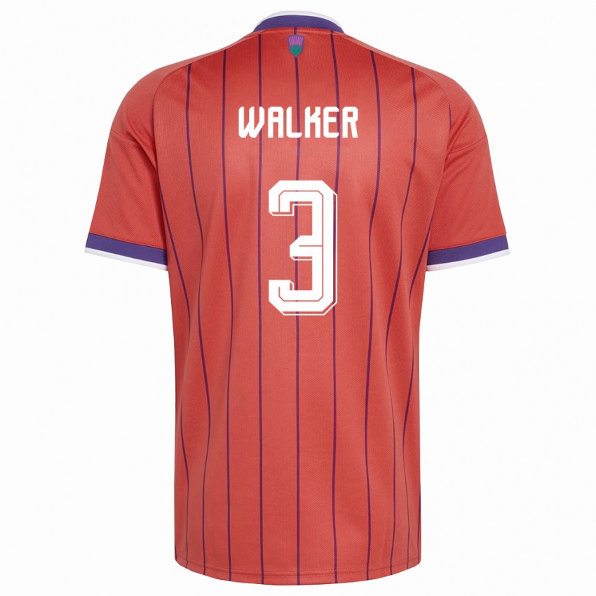 נשים סקוטלנד ליאם ווקר #3 כתום סגול הרחק ג'רזי 26-28 חולצה קצרה