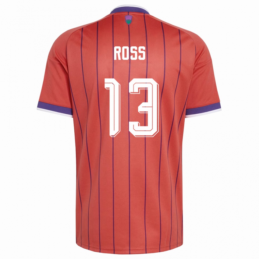 נשים סקוטלנד Jane Ross #13 כתום סגול הרחק ג'רזי 26-28 חולצה קצרה