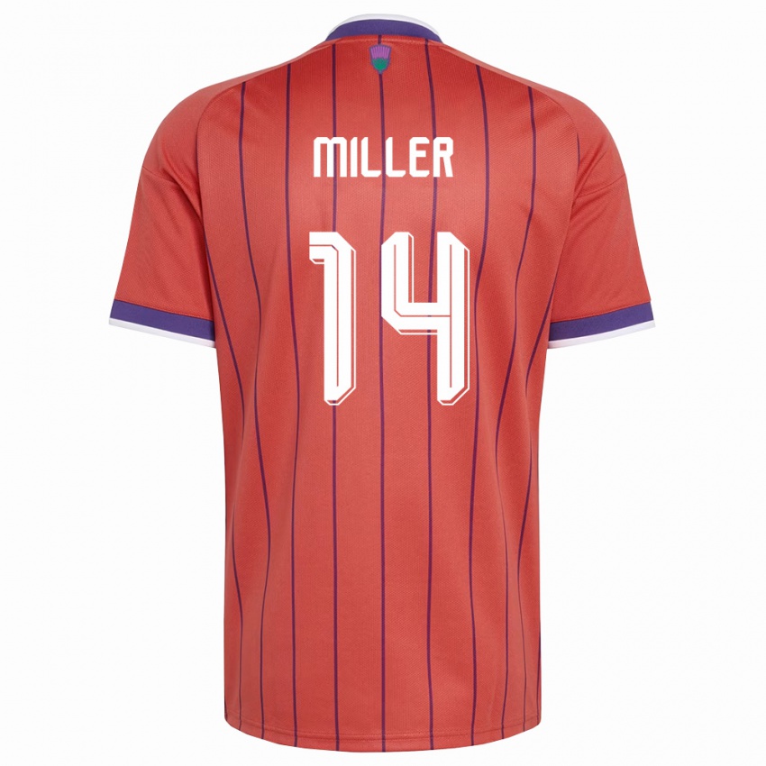 נשים סקוטלנד לנון מילר #14 כתום סגול הרחק ג'רזי 26-28 חולצה קצרה