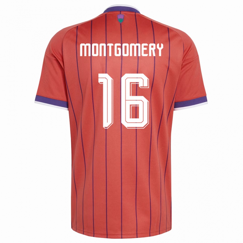 נשים סקוטלנד קריסטי מונטגומרי #16 כתום סגול הרחק ג'רזי 26-28 חולצה קצרה