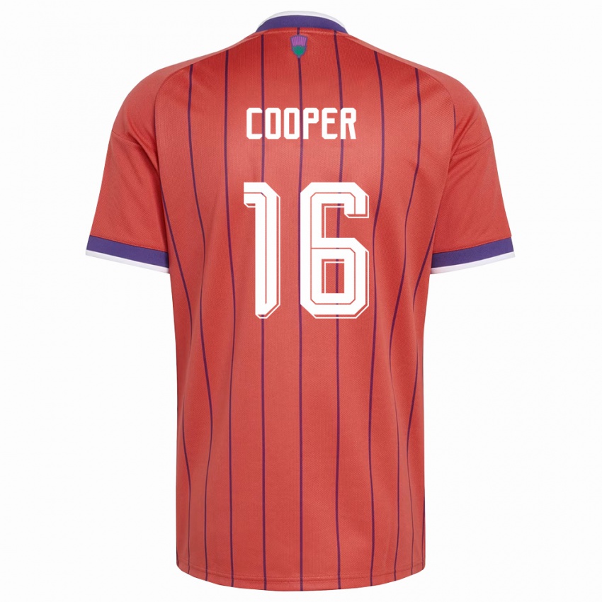 נשים סקוטלנד ליאם קופר #16 כתום סגול הרחק ג'רזי 26-28 חולצה קצרה