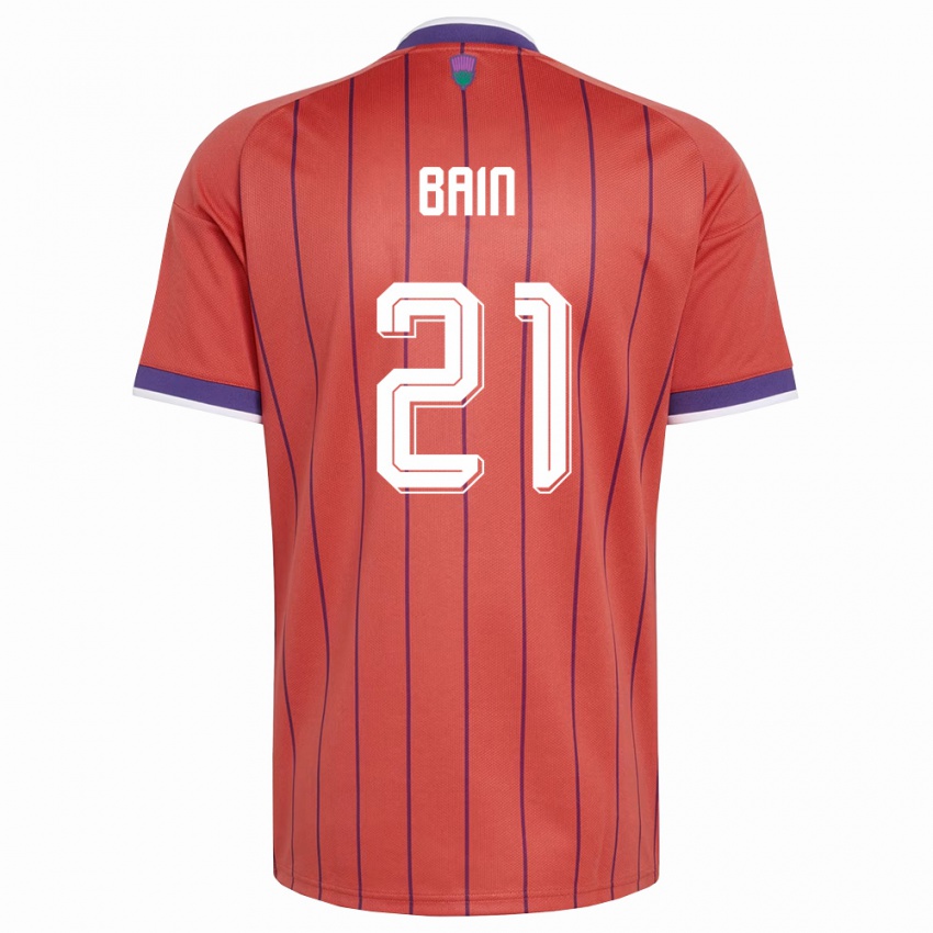 נשים סקוטלנד סקוט ביין #21 כתום סגול הרחק ג'רזי 26-28 חולצה קצרה