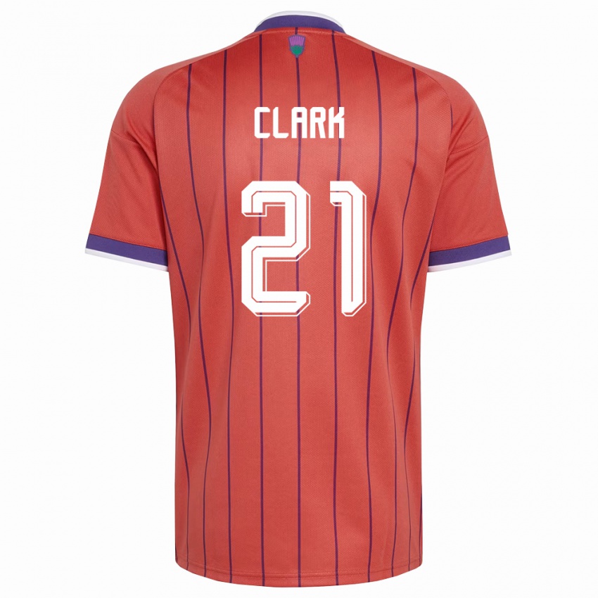 נשים סקוטלנד זנדר קלארק #21 כתום סגול הרחק ג'רזי 26-28 חולצה קצרה