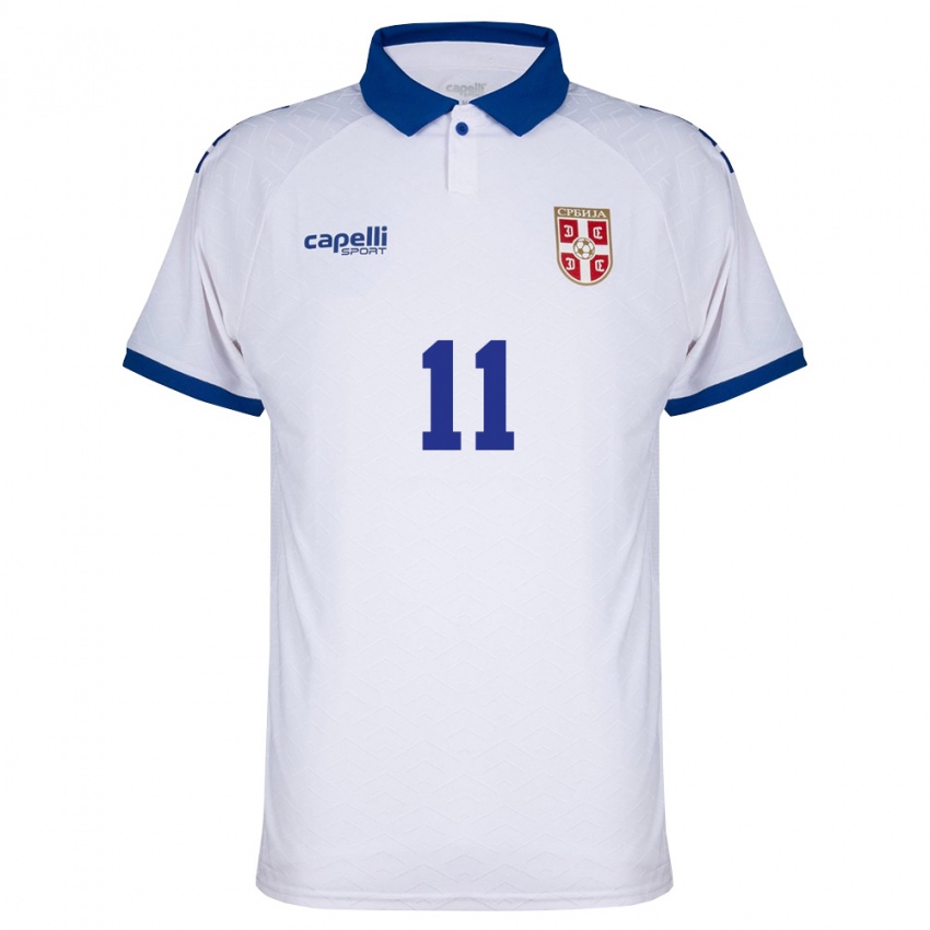 נשים סרביה מילאן קולארביץ' #11 כהה לבן אדום הרחק ג'רזי 26-28 חולצה קצרה