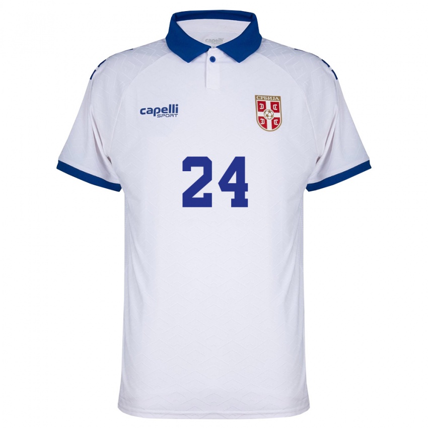 נשים סרביה פטר סטאניץ׳ #24 כהה לבן אדום הרחק ג'רזי 26-28 חולצה קצרה