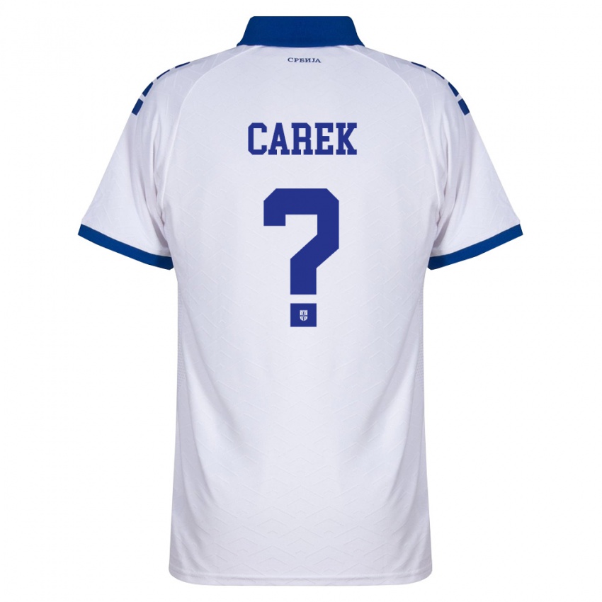 נשים סרביה Novak Carek #0 כהה לבן אדום הרחק ג'רזי 26-28 חולצה קצרה