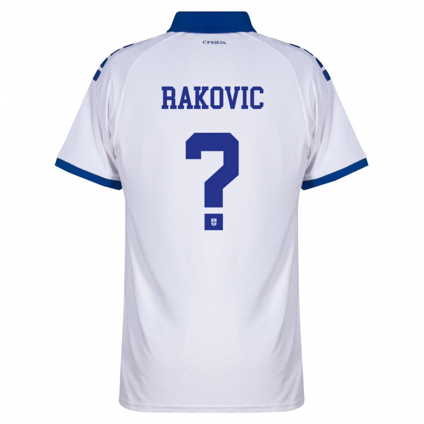 נשים סרביה Pavle Rakovic #0 כהה לבן אדום הרחק ג'רזי 26-28 חולצה קצרה