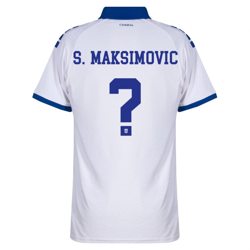 נשים סרביה Strahinja Maksimovic #0 כהה לבן אדום הרחק ג'רזי 26-28 חולצה קצרה