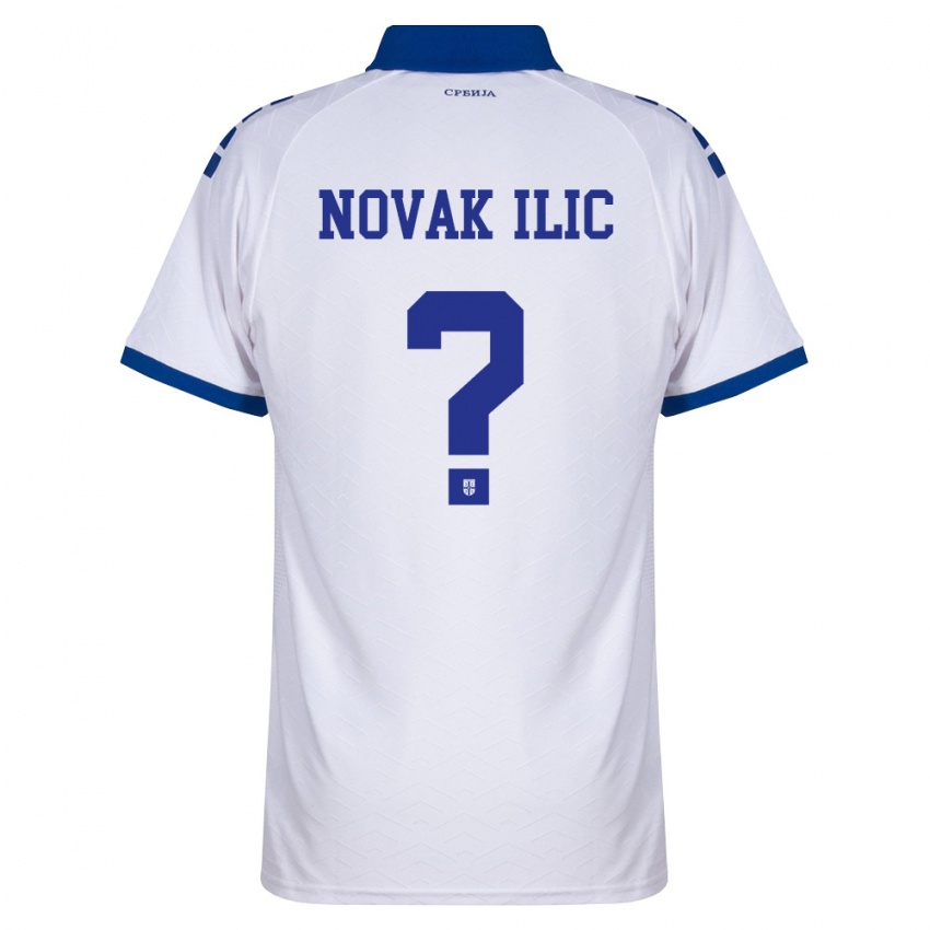 נשים סרביה Novak Ilic #0 כהה לבן אדום הרחק ג'רזי 26-28 חולצה קצרה